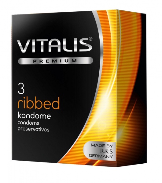 Ребристые презервативы VITALIS PREMIUM ribbed - 3 шт. - Vitalis - купить с доставкой в Иваново