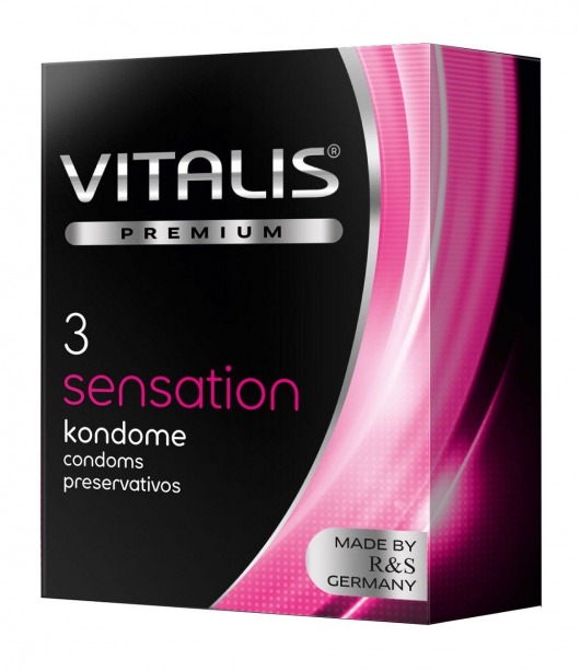 Презервативы с пупырышками и кольцами VITALIS PREMIUM sensation - 3 шт. - Vitalis - купить с доставкой в Иваново