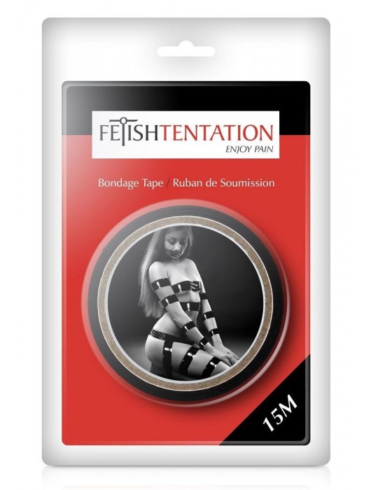 Черный скотч для фиксации - 15 м. - Fetish Tentation - купить с доставкой в Иваново