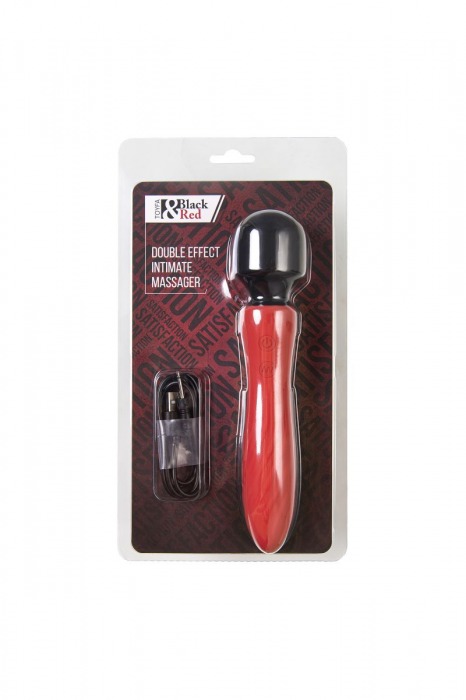 Красно-черный двусторонний вибромассажер Black Red - 21 см. - ToyFa