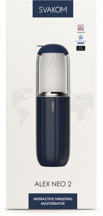 Черно-белый интерактивный мастурбатор Alex Neo 2 - Svakom - в Иваново купить с доставкой