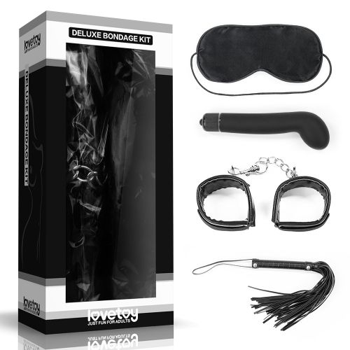 БДСМ-набор Deluxe Bondage Kit: маска, вибратор, наручники, плётка - Lovetoy - купить с доставкой в Иваново