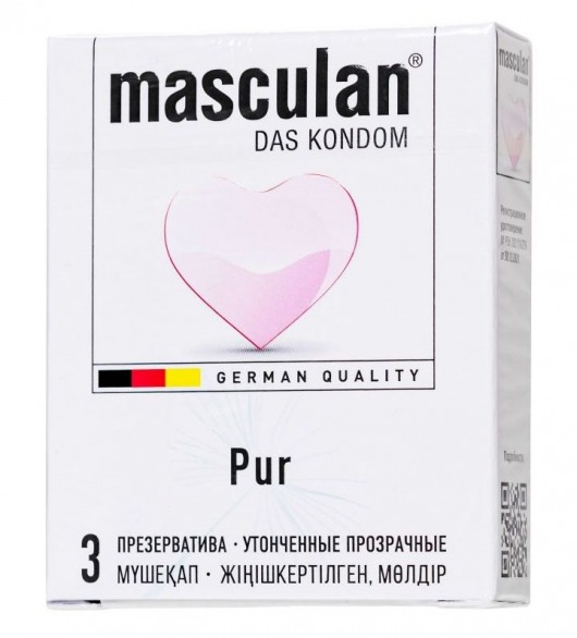 Супертонкие презервативы Masculan Pur - 3 шт. - Masculan - купить с доставкой в Иваново