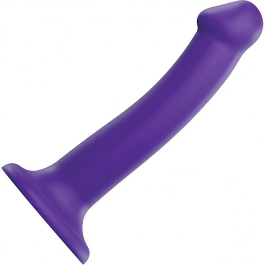 Фиолетовый фаллоимитатор-насадка Strap-On-Me Dildo Dual Density size M - 18 см. - Strap-on-me - купить с доставкой в Иваново