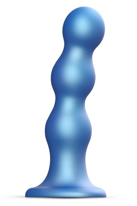 Голубая насадка Strap-On-Me Dildo Plug Balls size S - Strap-on-me - купить с доставкой в Иваново