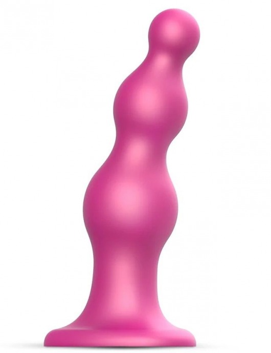 Розовая насадка Strap-On-Me Dildo Plug Beads size S - Strap-on-me - купить с доставкой в Иваново