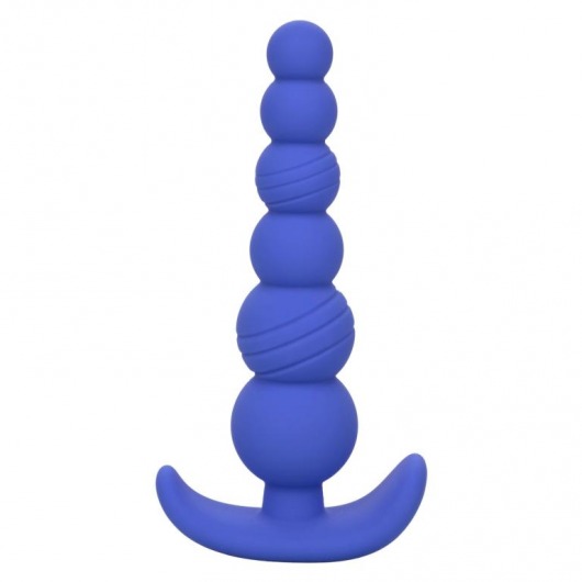 Синяя анальная пробка Cheeky X-6 Beads - 12,75 см. - California Exotic Novelties