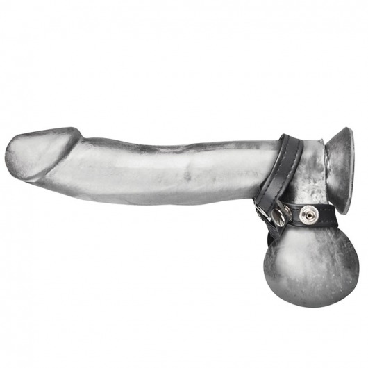 Разделитель мошонки из искусственной кожи на клепках 8 STYLE BALL DIVIDER - BlueLine - купить с доставкой в Иваново