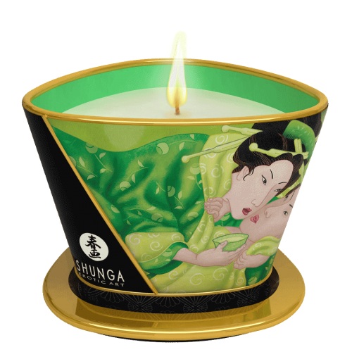 Массажная свеча Exotic Green Tea с ароматом зелёного чая - 170 мл. - Shunga - купить с доставкой в Иваново