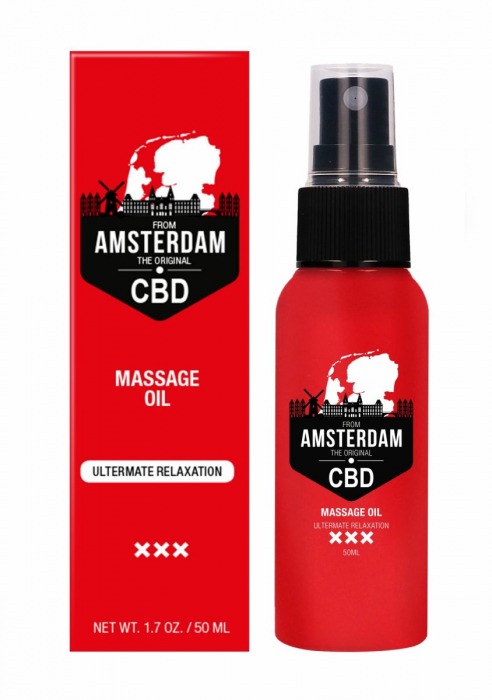 Стимулирующее массажное масло CBD from Amsterdam Massage Oil - 50 мл. - Shots Media BV - купить с доставкой в Иваново