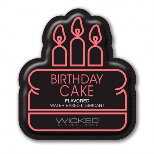 Лубрикант на водной основе со вкусом торта с кремом Wicked Aqua Birthday cake - 3 мл. - Wicked - купить с доставкой в Иваново