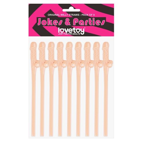 Телесные коктейльные трубочки с пенисами Original Willy Straws - 9 шт. - Lovetoy - купить с доставкой в Иваново