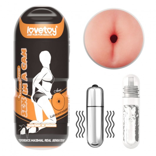 Мастурбатор-анус с вибрацией Sex In A Can Anus Lotus Tunnel - Lovetoy - в Иваново купить с доставкой
