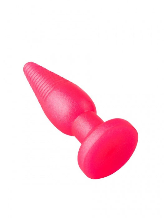 Розовая анальная втулка с рёбрышками - 14 см. - LOVETOY (А-Полимер)