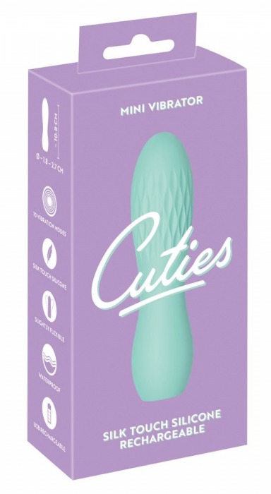 Зеленый мини-вибратор Cuties - 10,8 см. - Orion