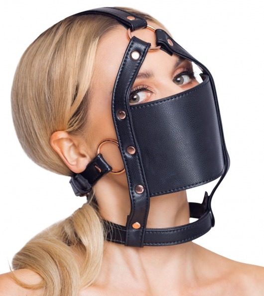 Черный намордник с кляпом-шаром Head Harness With A Gag - Orion - купить с доставкой в Иваново