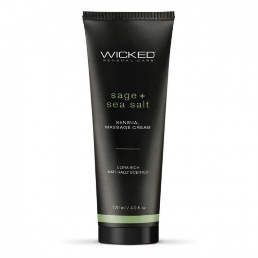 Массажный легкий крем WICKED Sage plus Sea Salt - 120 мл. - Wicked - купить с доставкой в Иваново