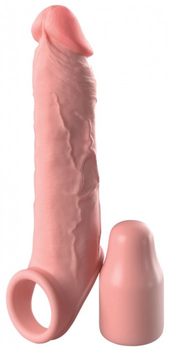 Телесная насадка-удлинитель 2 Inch Silicone X-tension with Strap - 20,3 см. - Pipedream - в Иваново купить с доставкой