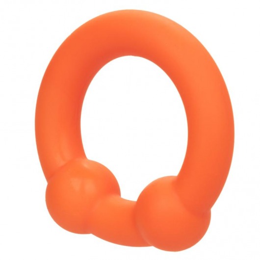 Оранжевое эрекционное кольцо Liquid Silicone Dual Ball Ring - California Exotic Novelties - в Иваново купить с доставкой