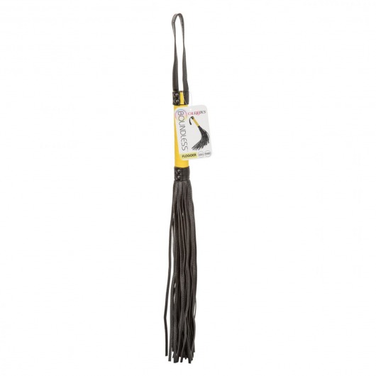 Черная плеть с желтой рукоятью Boundless Flogger - 69,25 см. - California Exotic Novelties - купить с доставкой в Иваново