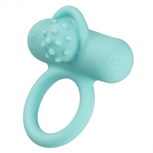 Аквамариновое эрекционное виброкольцо Silicone Rechargeable Nubby Lover’s Delight - California Exotic Novelties - в Иваново купить с доставкой