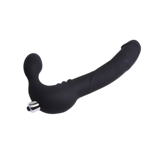 Черный безремневой страпон с вибрацией Strap On Cavalier - 24 см. - Chisa - купить с доставкой в Иваново