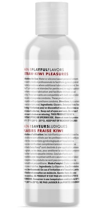 Массажный гель 4-в-1 Straw-Kiwi Pleasures с ароматом клубники и киви - 29,5 мл. - Swiss navy - купить с доставкой в Иваново