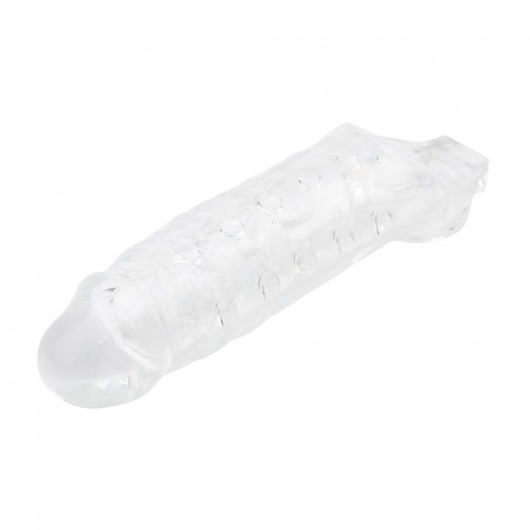Прозрачная насадка на пенис с подхватом Mighty Sleeve With Ball Loop - 22 см. - Chisa - в Иваново купить с доставкой