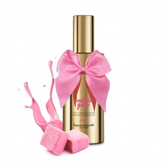 Гель с ароматом жвачки Bubblegum 2-in-1 Scented Silicone Massage And Intimate Gel - 100 мл. - Bijoux Indiscrets - купить с доставкой в Иваново