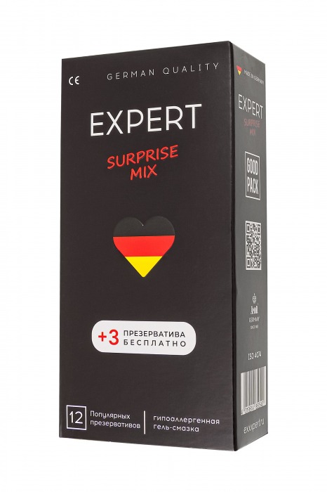 Презервативы EXPERT Surprise Mix - 12 шт.(+3 в подарок) - Expert - купить с доставкой в Иваново