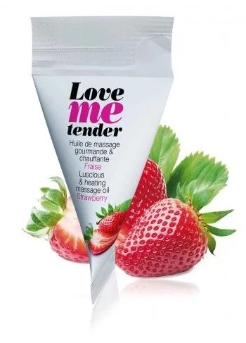 Съедобное согревающее массажное масло Love Me Tender Strawberry с ароматом клубники - 10 мл. - Love to Love - купить с доставкой в Иваново