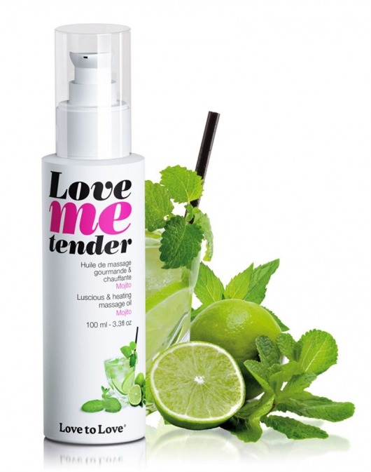 Съедобное согревающее массажное масло Love Me Tender Mojito с ароматом мохито - 100 мл. - Love to Love - купить с доставкой в Иваново