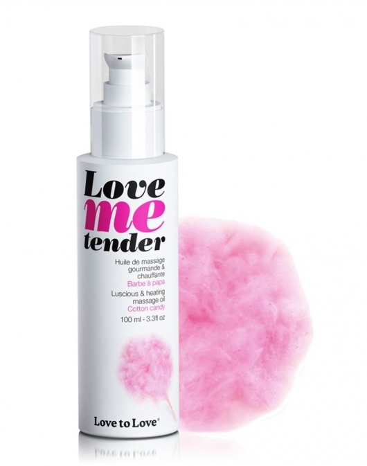 Съедобное согревающее массажное масло Love Me Tender Cotton Candy с ароматом сладкой ваты - 100 мл. - Love to Love - купить с доставкой в Иваново