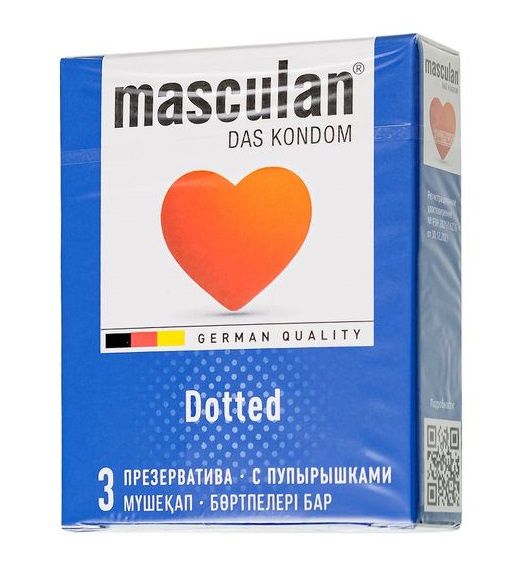 Презервативы с пупырышками Masculan Dotted - 3 шт. - Masculan - купить с доставкой в Иваново