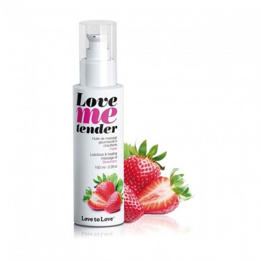 Съедобное согревающее массажное масло Love Me Tender Strawberry с ароматом клубники - 100 мл. - Love to Love - купить с доставкой в Иваново