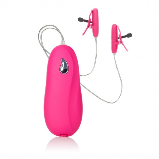 Розовые зажимы на соски с нагревательным эффектом с вибрацией Heated Nipple Teasers - California Exotic Novelties