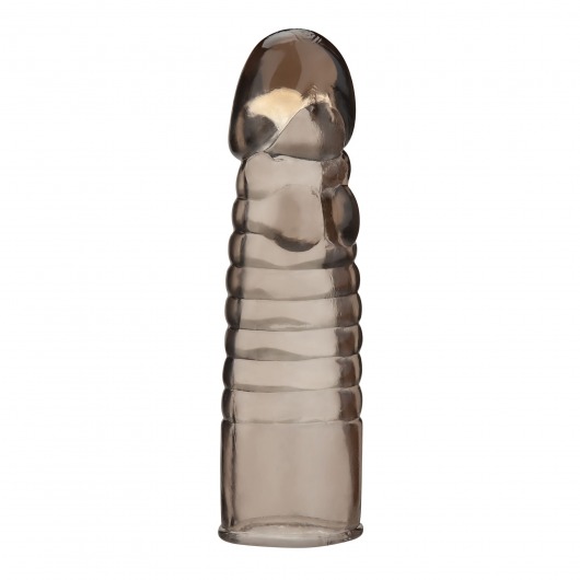 Дымчатая насадка-удлинитель Ribbed Realistic Penis Enhancing Sleeve Extension - 15,2 см. - BlueLine - в Иваново купить с доставкой