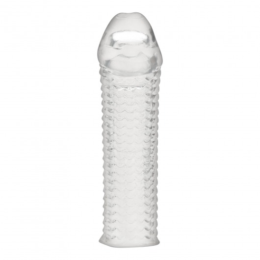 Текстурированная насадка на пенис Clear Textured Penis Enhancing Sleeve Extension - 16,5 см. - BlueLine - в Иваново купить с доставкой