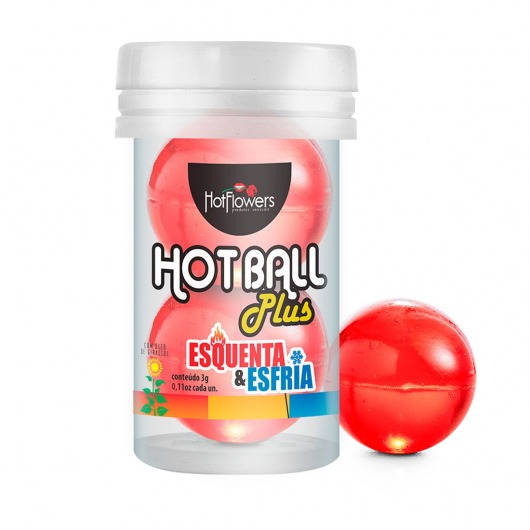 Лубрикант на масляной основе Hot Ball Plus с охлаждающе-разогревающим эффектом (2 шарика по 3 гр.) - HotFlowers - купить с доставкой в Иваново