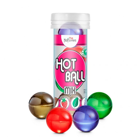 Ароматизированный лубрикант Hot Ball Mix на масляной основе (4 шарика по 3 гр.) - HotFlowers - купить с доставкой в Иваново