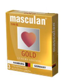 Презервативы Masculan Ultra Gold с золотым напылением и ароматом ванили - 3 шт. - Masculan - купить с доставкой в Иваново