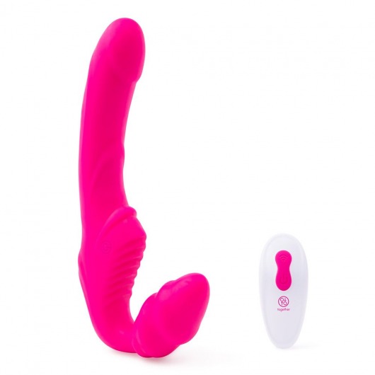 Розовый безремневой страпон на радиоуправлении Strapless Together - 22 см. - Together Toy - купить с доставкой в Иваново