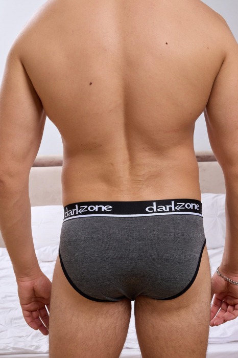 Темно-серые мужские трусы-брифы с вырезом - Darkzone купить с доставкой