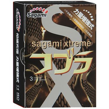 Суженные к основанию презервативы Sagami Xtreme COBRA - 3 шт. - Sagami - купить с доставкой в Иваново