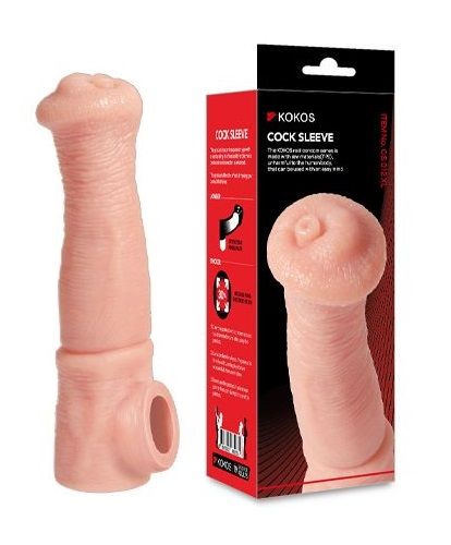 Телесная фантазийная насадка на член Cock Sleeve Size L - KOKOS - в Иваново купить с доставкой