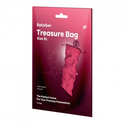 Розовый мешочек для хранения игрушек Treasure Bag XL - Satisfyer - купить с доставкой в Иваново