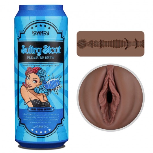 Коричневый мастурбатор-вагина Pleasure Brew Masturbator-Sultry Stout в банке - Lovetoy - в Иваново купить с доставкой