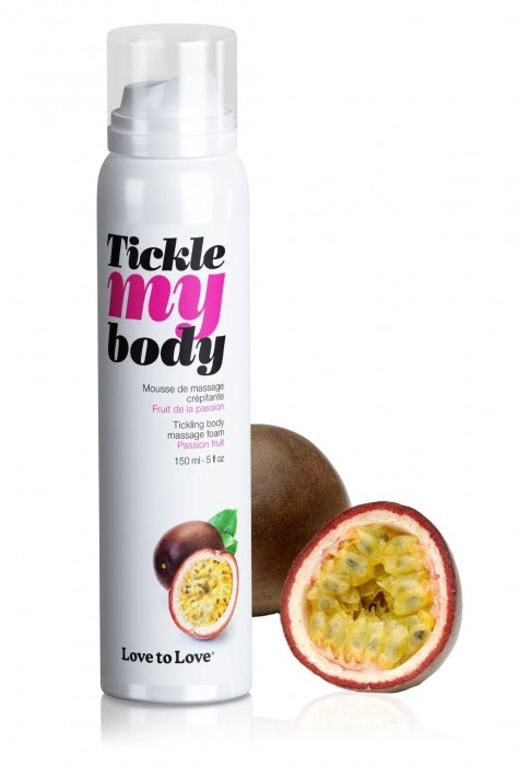 Массажная хрустящая пенка Tickle my body с ароматом маракуйи - 150 мл. - Love to Love - купить с доставкой в Иваново