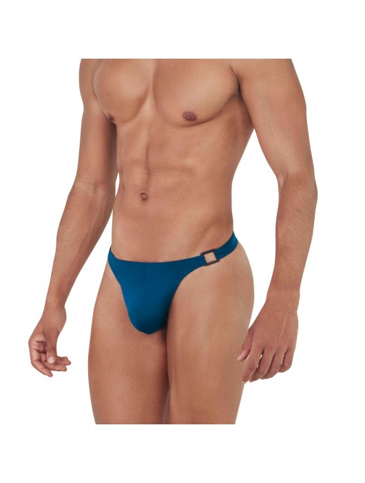 Синие мужские трусы-тонги с пряжками Flashing Thong - Clever Masculine Underwear купить с доставкой