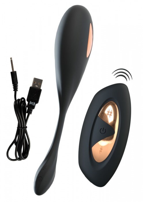 Черное виброяйцо RC Vibrating E-Stim Love Ball с электростимуляцией - Orion - купить с доставкой в Иваново
